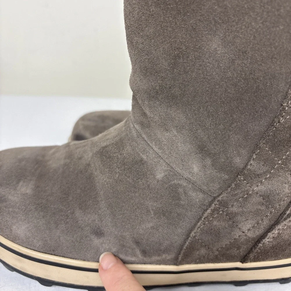Sorel Glacy Waterproof Snow‎ Boots Suede Leather 6M Taupe